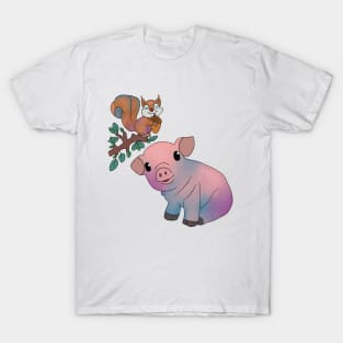 Schwein und Eichhörnchen T-Shirt